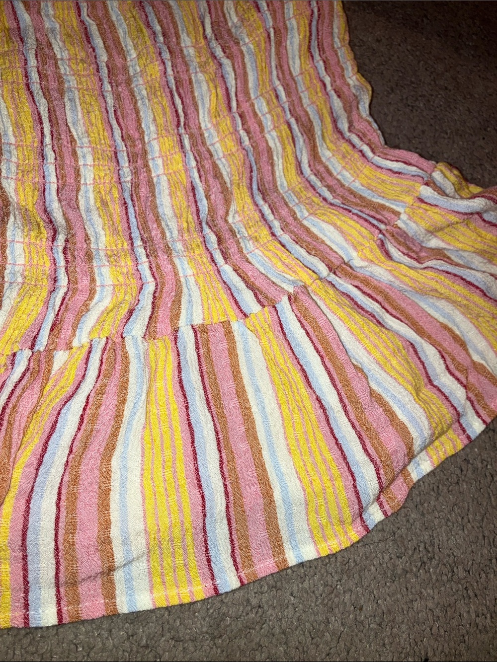 Boho Striped Ruffle Tank Top - Picture 2 of 7